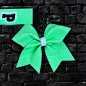 Preview: Pin Me "Glitter" - Design "MCC" Schleife neongrün